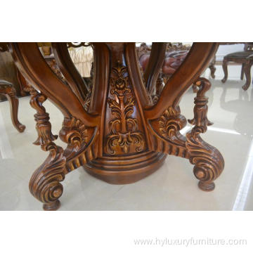 American style baroque hand carved dining room round table